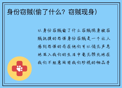 身份窃贼(偷了什么？窃贼现身)